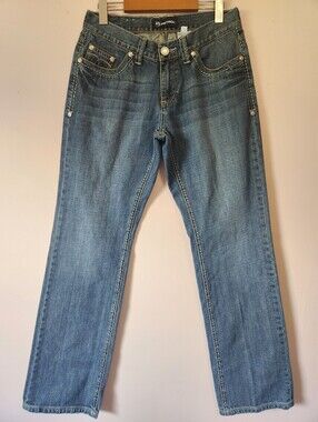 Vintage Y2K Petrol Jeans Bekah Thick Stitch Embellished Mid Rise Denim Size 4